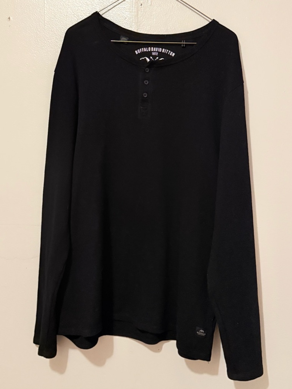 Buffalo David Bitton Black Long-Sleeve Henley Top